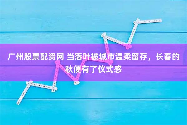 广州股票配资网 当落叶被城市温柔留存，长春的秋便有了仪式感